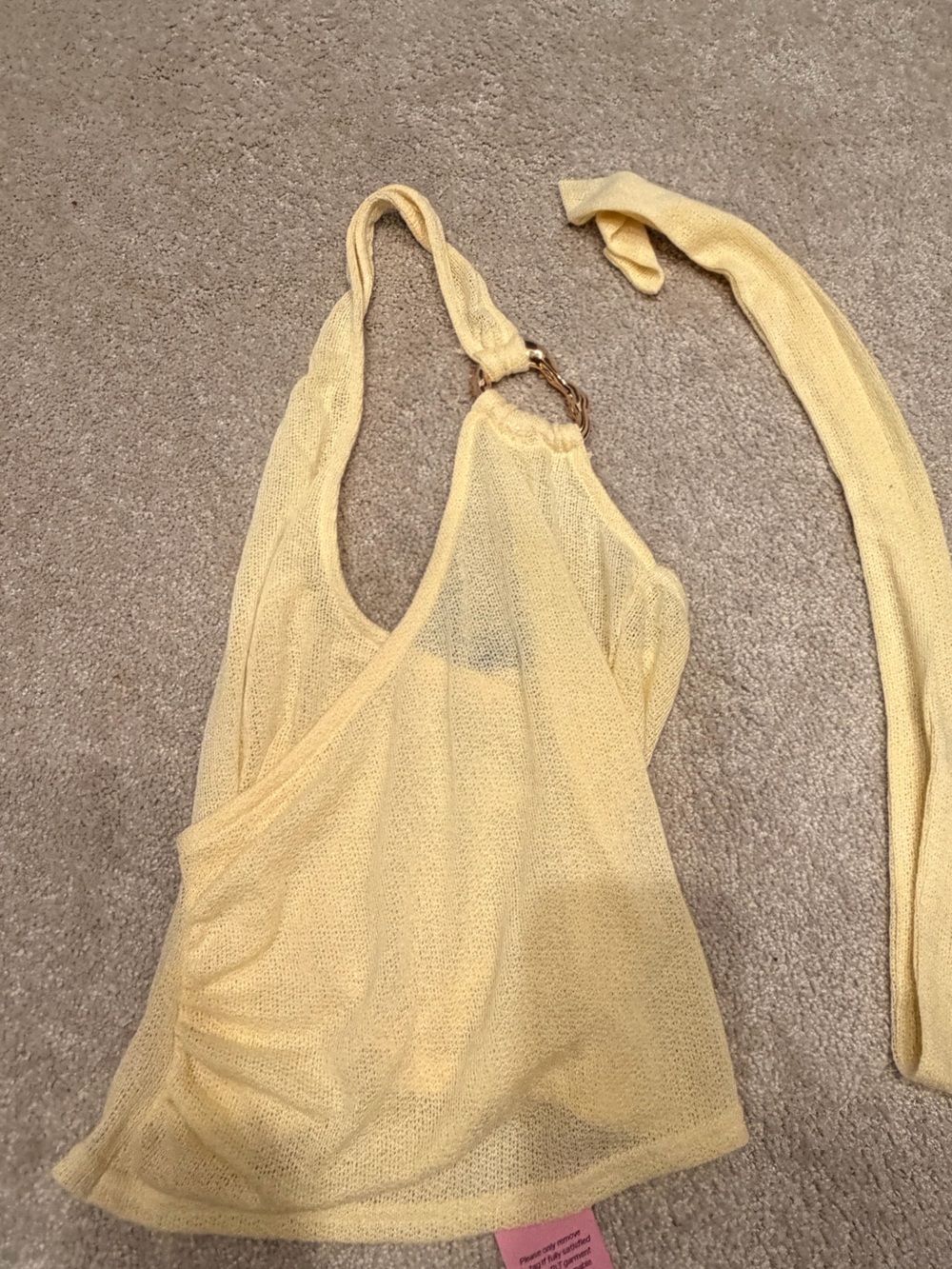 Pretty Little Thing - Yellow Mesh Top